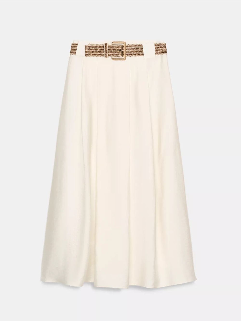 Zara Braided Belt Midi Skirt